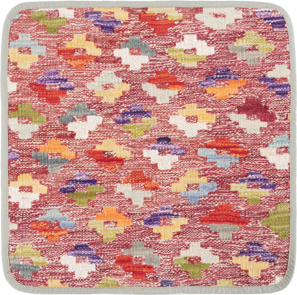 Afghan rug Kilim Afghan Cushion Cover 45x45 45x45, Persian Rug Knotted by hand