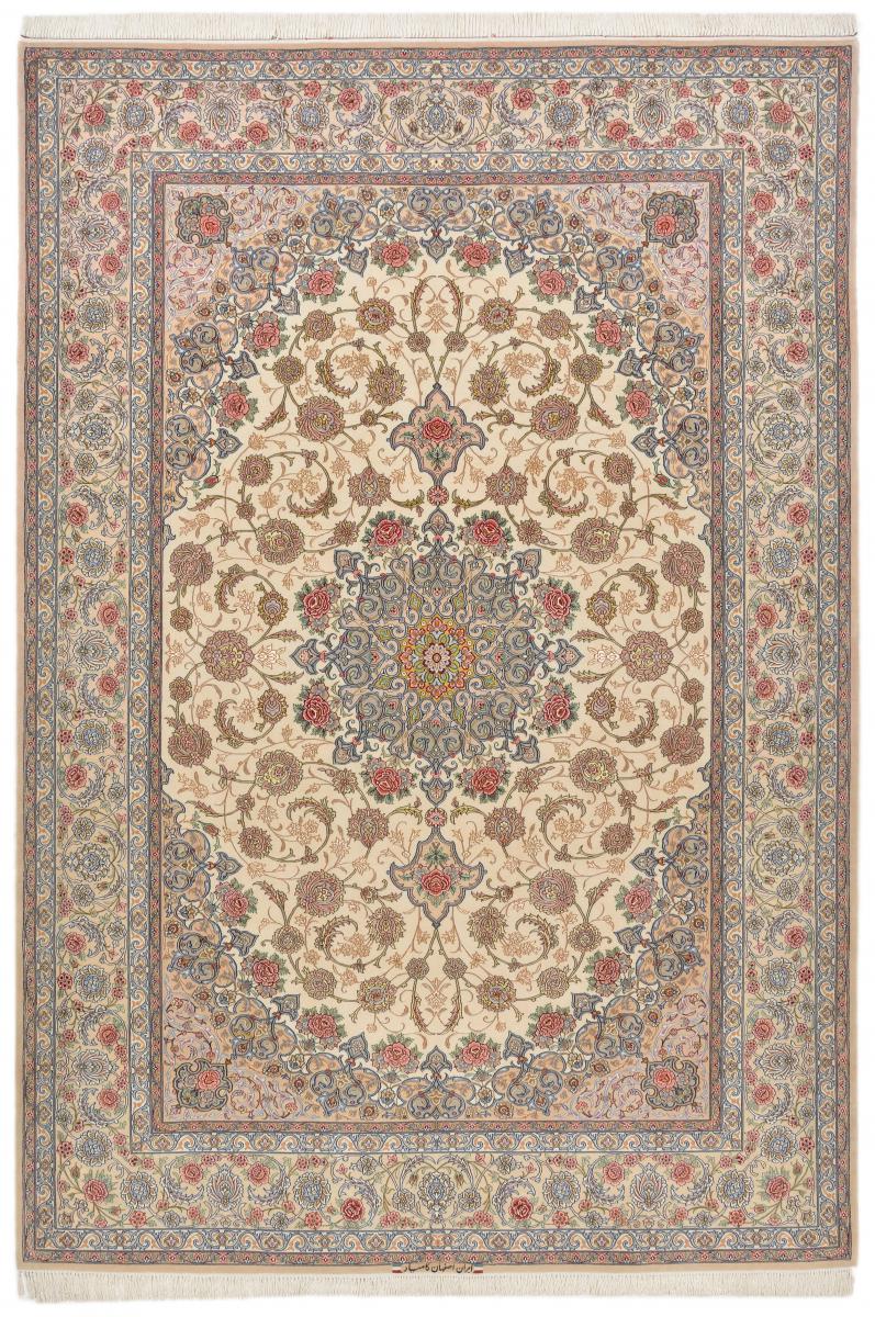 Tapete persa Isfahan Fio de Seda 306x212 306x212, Tapete persa Atado à mão