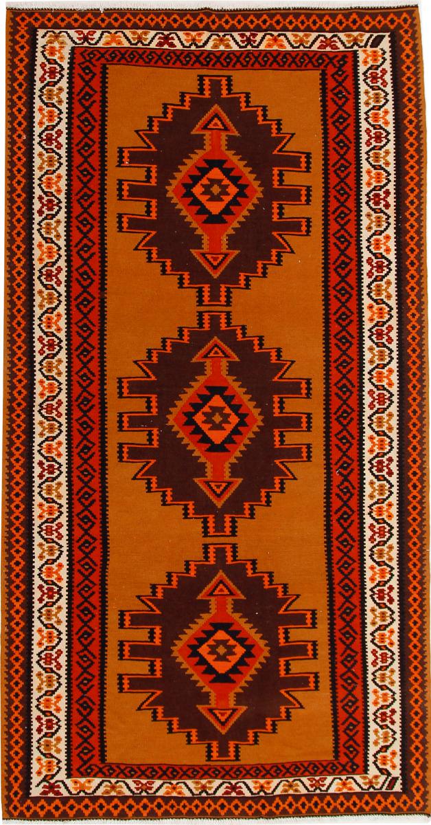 Tapete persa Kilim Fars Azerbaijan Antigo 307x158 307x158, Tapete persa Tecido à mão