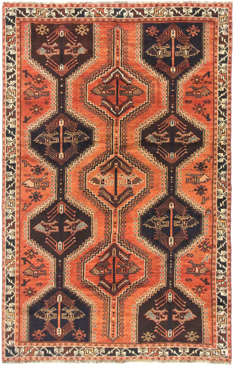 Persisk tæppe Shiraz 242x154 242x154, Persisk tæppe Knyttet i hånden