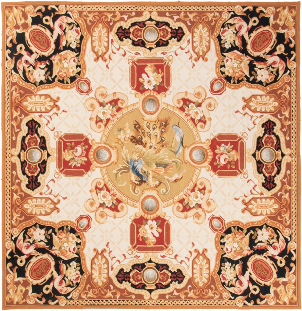 Kinesisk tæppe Kelim Aubusson 207x199 207x199, Persisk tæppe Håndvævet
