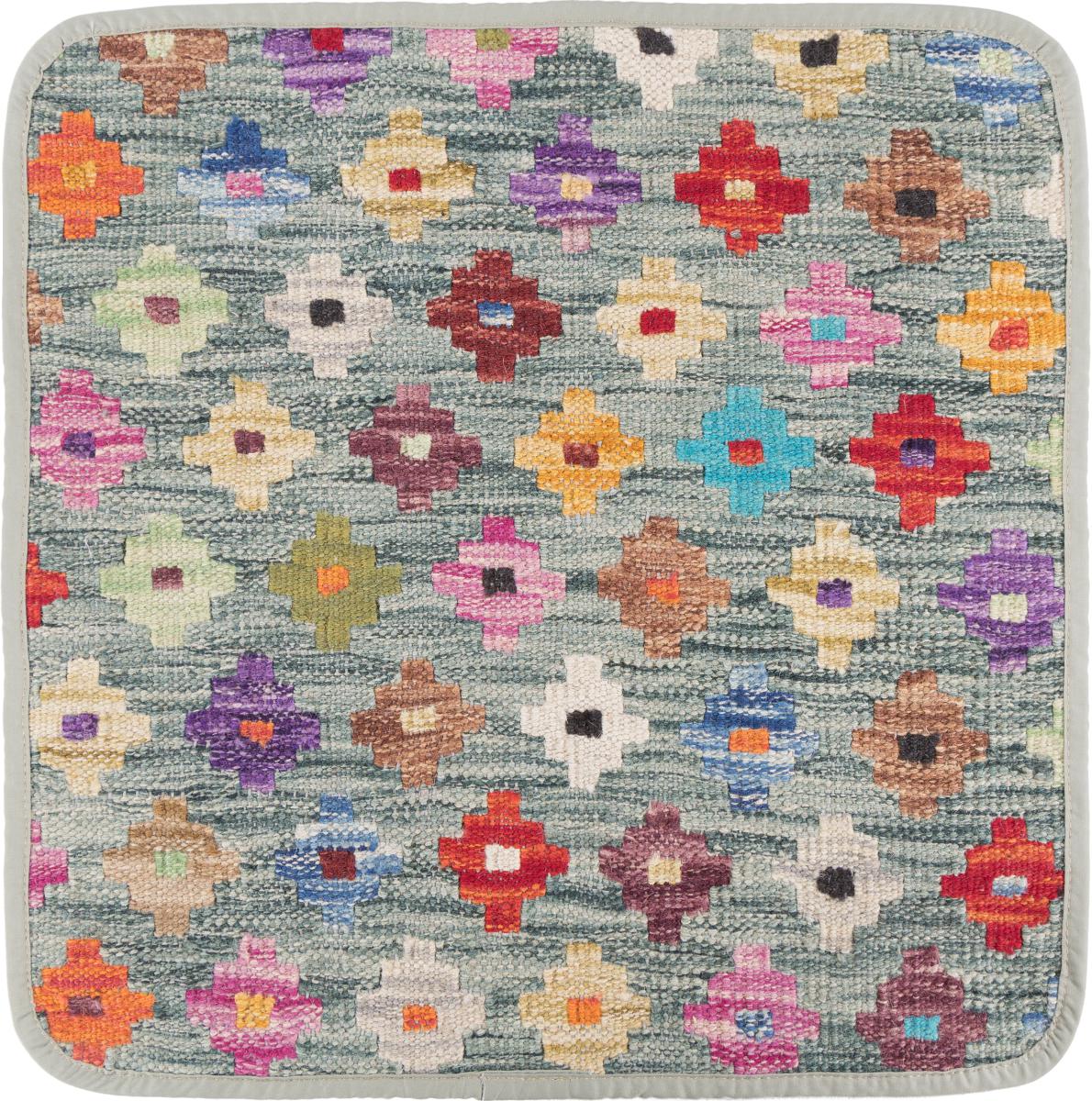 Afghan rug Kilim Afghan Cushion Cover 45x45 45x45, Persian Rug Knotted by hand