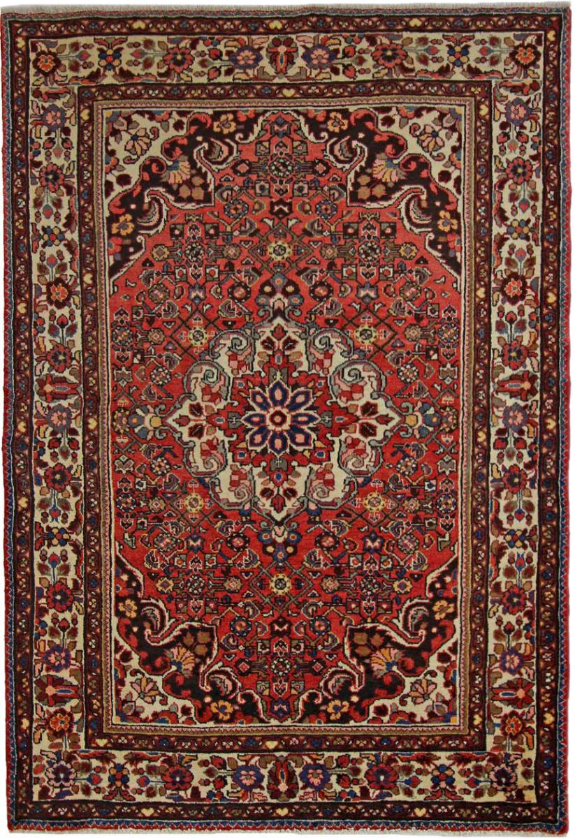 Persisk tæppe Hosseinabad 217x153 217x153, Persisk tæppe Knyttet i hånden