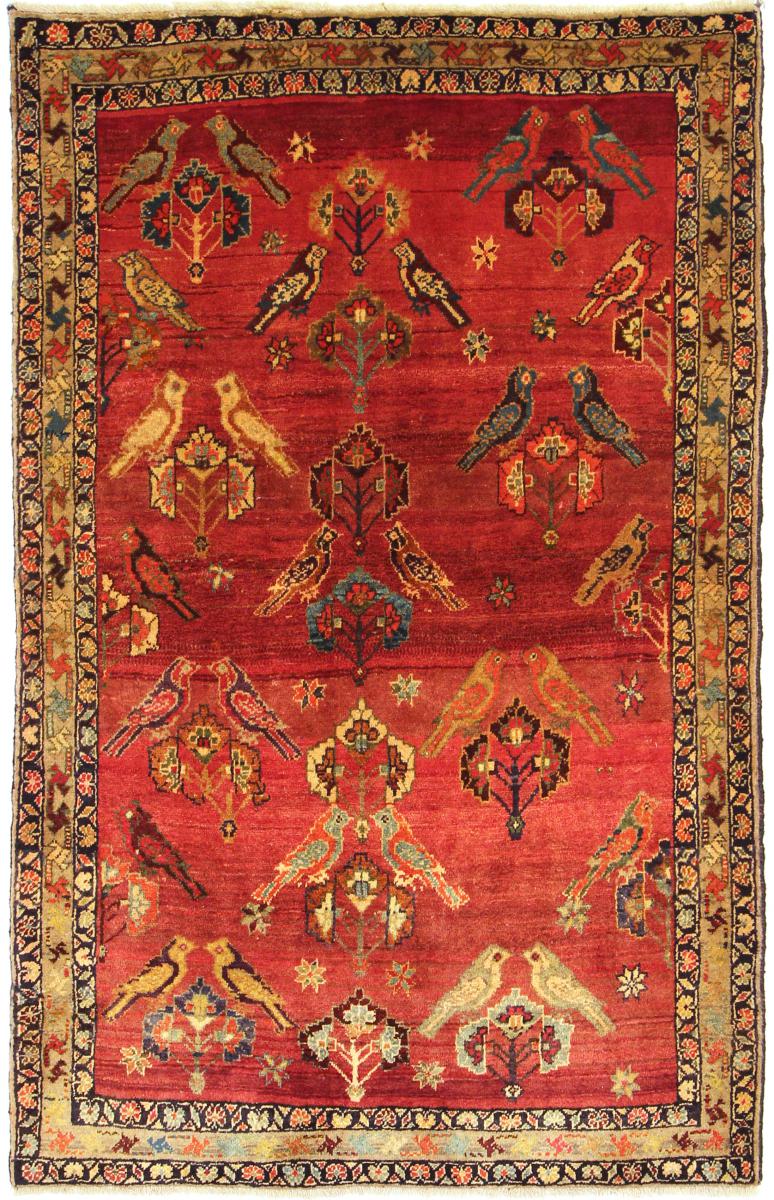 Tapete persa Ghashghai 215x140 215x140, Tapete persa Atado à mão