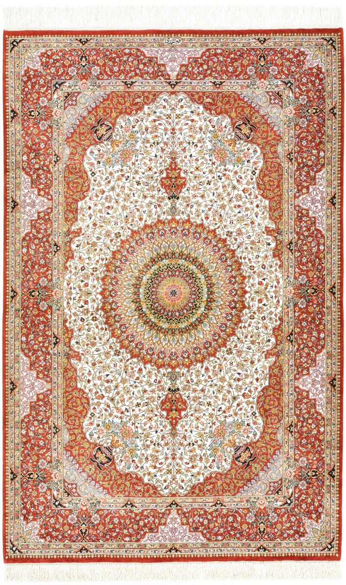 Perzsa szőnyeg Ghom Selyem 5'1"x3'3" 5'1"x3'3", Perzsa szőnyeg Kézzel csomózva