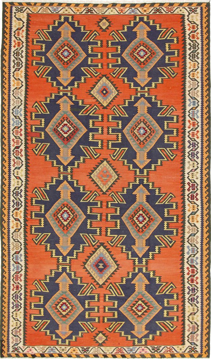 Tapete persa Kilim Fars Azerbaijan Antigo 9'9"x5'9" 9'9"x5'9", Tapete persa Tecido à mão