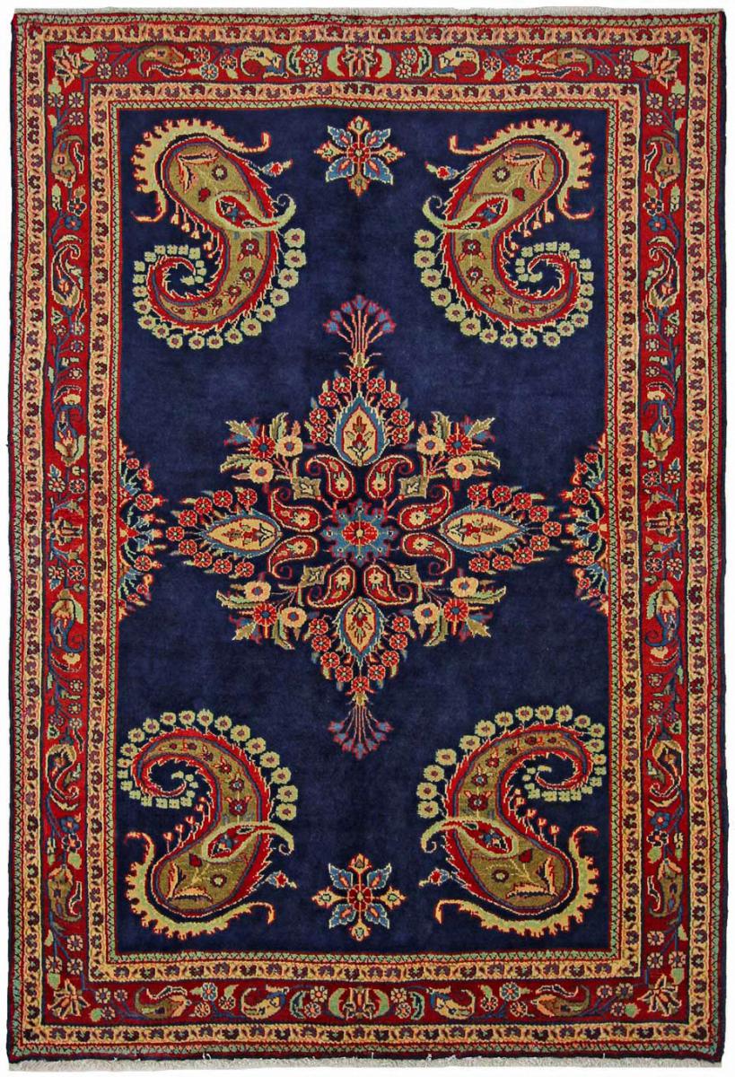 Persisk tæppe Hamadan 196x136 196x136, Persisk tæppe Knyttet i hånden