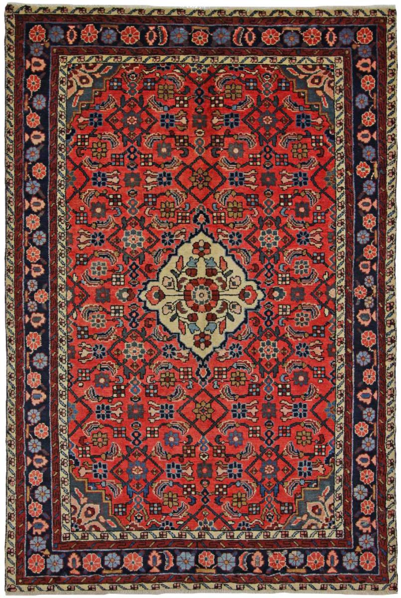 Persisk tæppe Hosseinabad 209x138 209x138, Persisk tæppe Knyttet i hånden