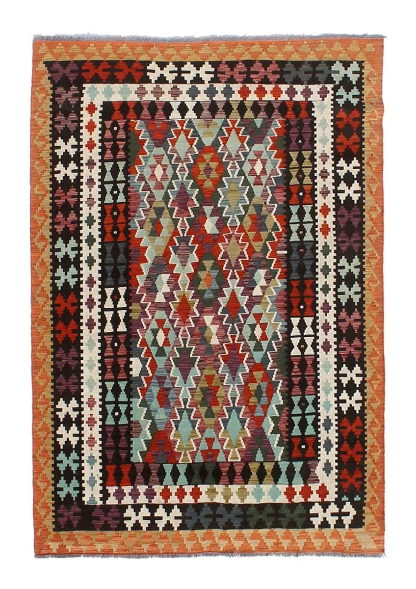 Afghan rug Kilim Afghan 8'0"x5'10" 8'0"x5'10", Persian Rug Woven by hand