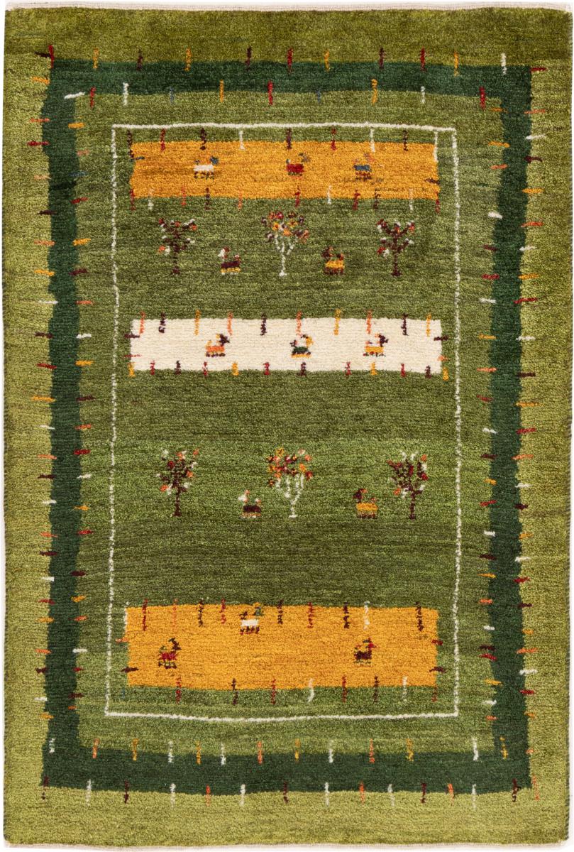 Persian Rug Persian Gabbeh Zagros 4'2"x2'10" 4'2"x2'10", Persian Rug Knotted by hand