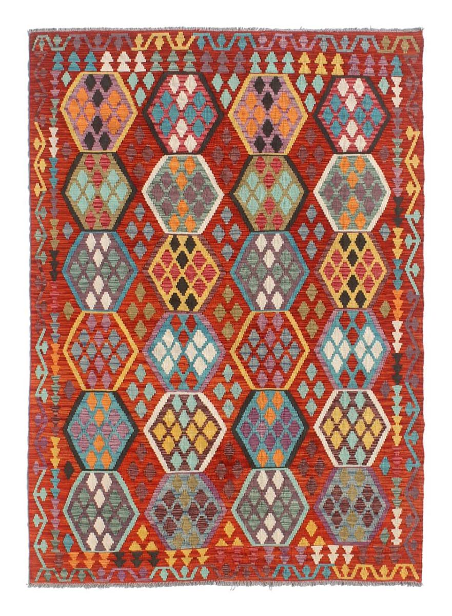 Afghan rug Kilim Afghan 7'9"x5'6" 7'9"x5'6", Persian Rug Woven by hand