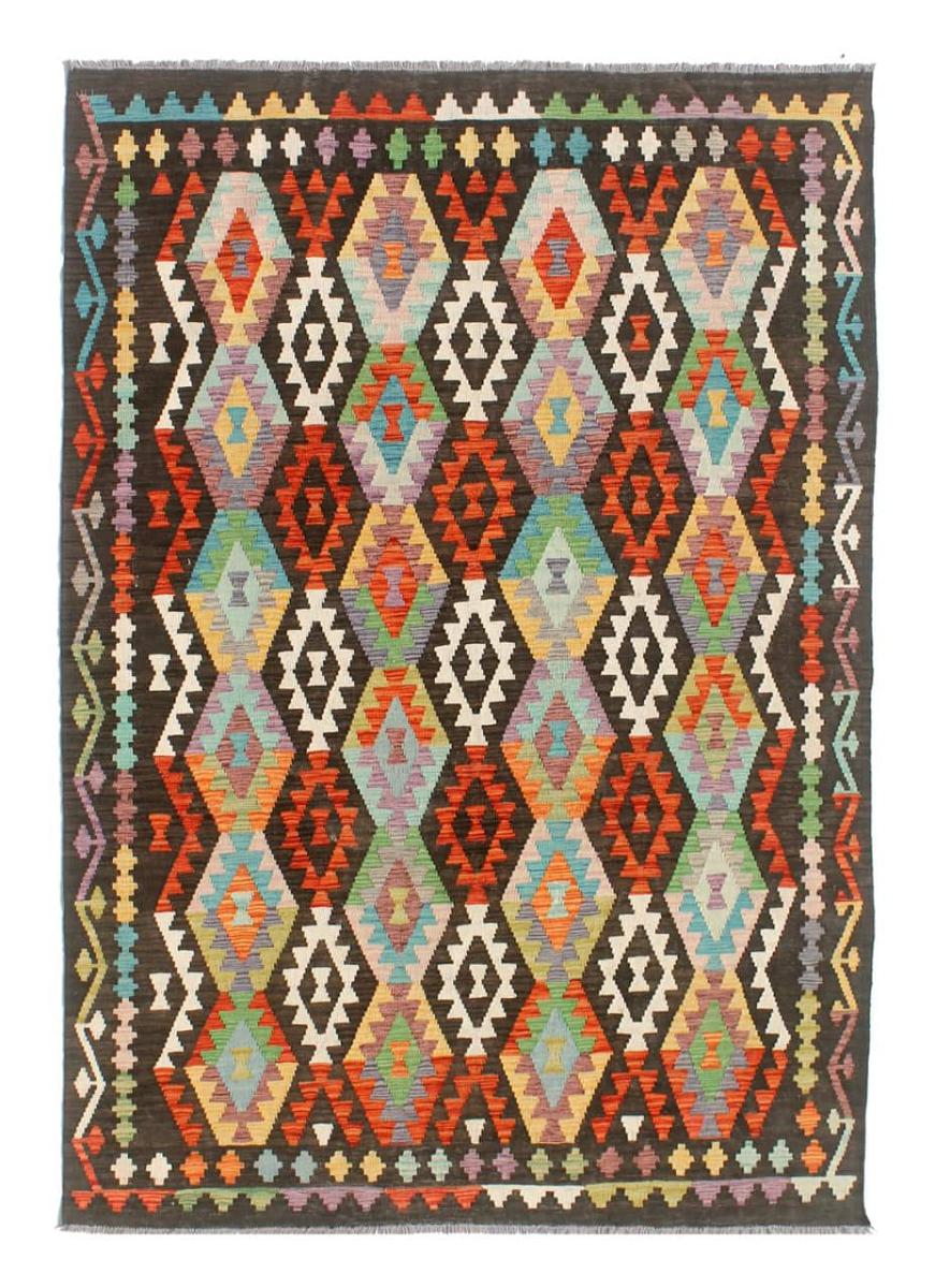 Afghan rug Kilim Afghan 7'11"x5'10" 7'11"x5'10", Persian Rug Woven by hand