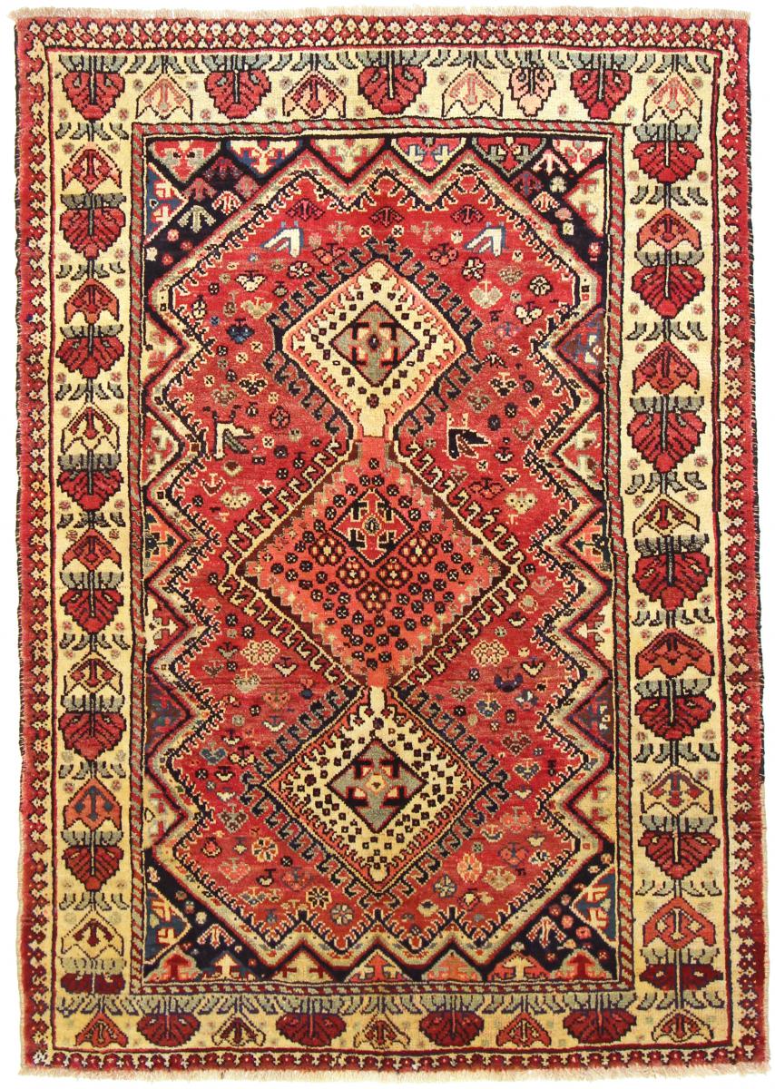 Tapete persa Ghashghai 199x141 199x141, Tapete persa Atado à mão