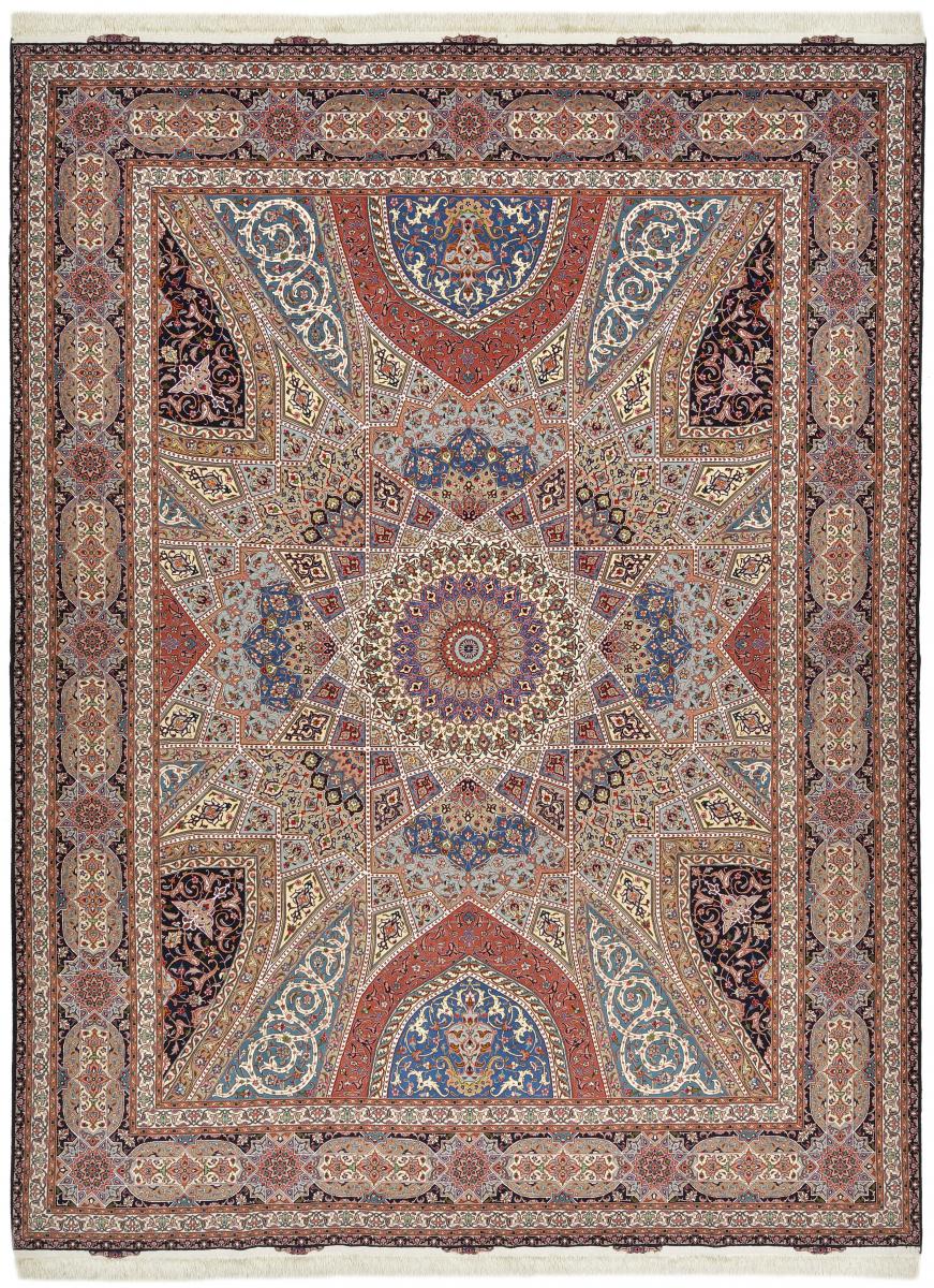 Tapete persa Tabriz 50Raj 12'10"x9'11" 12'10"x9'11", Tapete persa Atado à mão