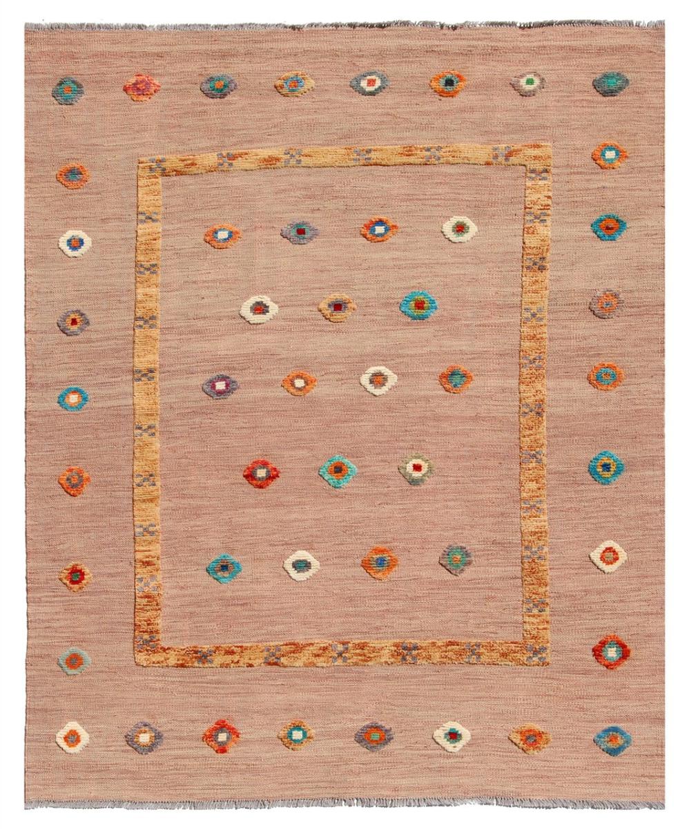 Alfombra afgana Kilim Afghan Nimbaft Edition 193x150 193x150, Alfombra persa Tejido a mano