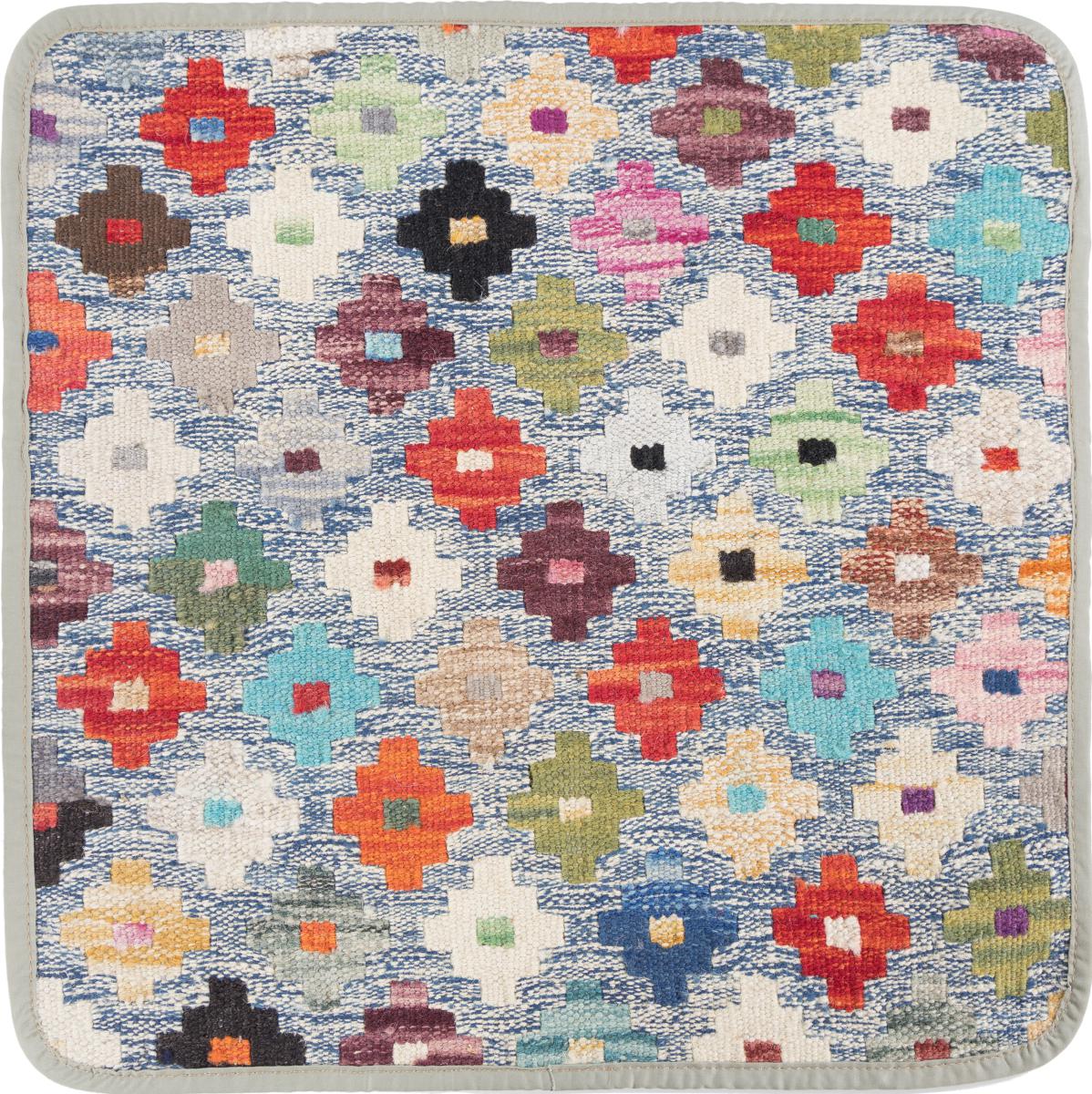 Afghan rug Kilim Afghan Cushion Cover 45x45 45x45, Persian Rug Knotted by hand