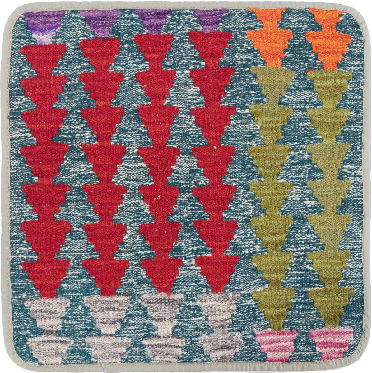 Afghan rug Kilim Afghan Cushion Cover 45x45 45x45, Persian Rug Knotted by hand
