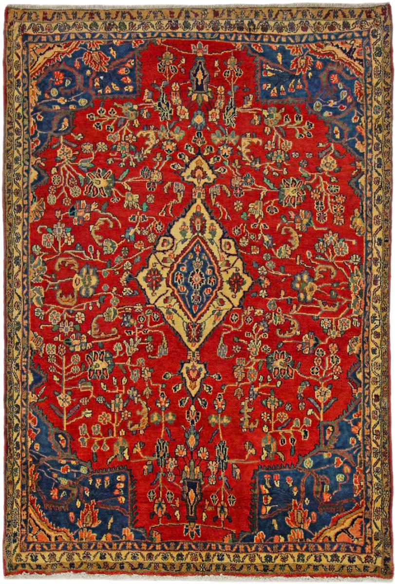 Persisk tæppe Hamadan 209x139 209x139, Persisk tæppe Knyttet i hånden