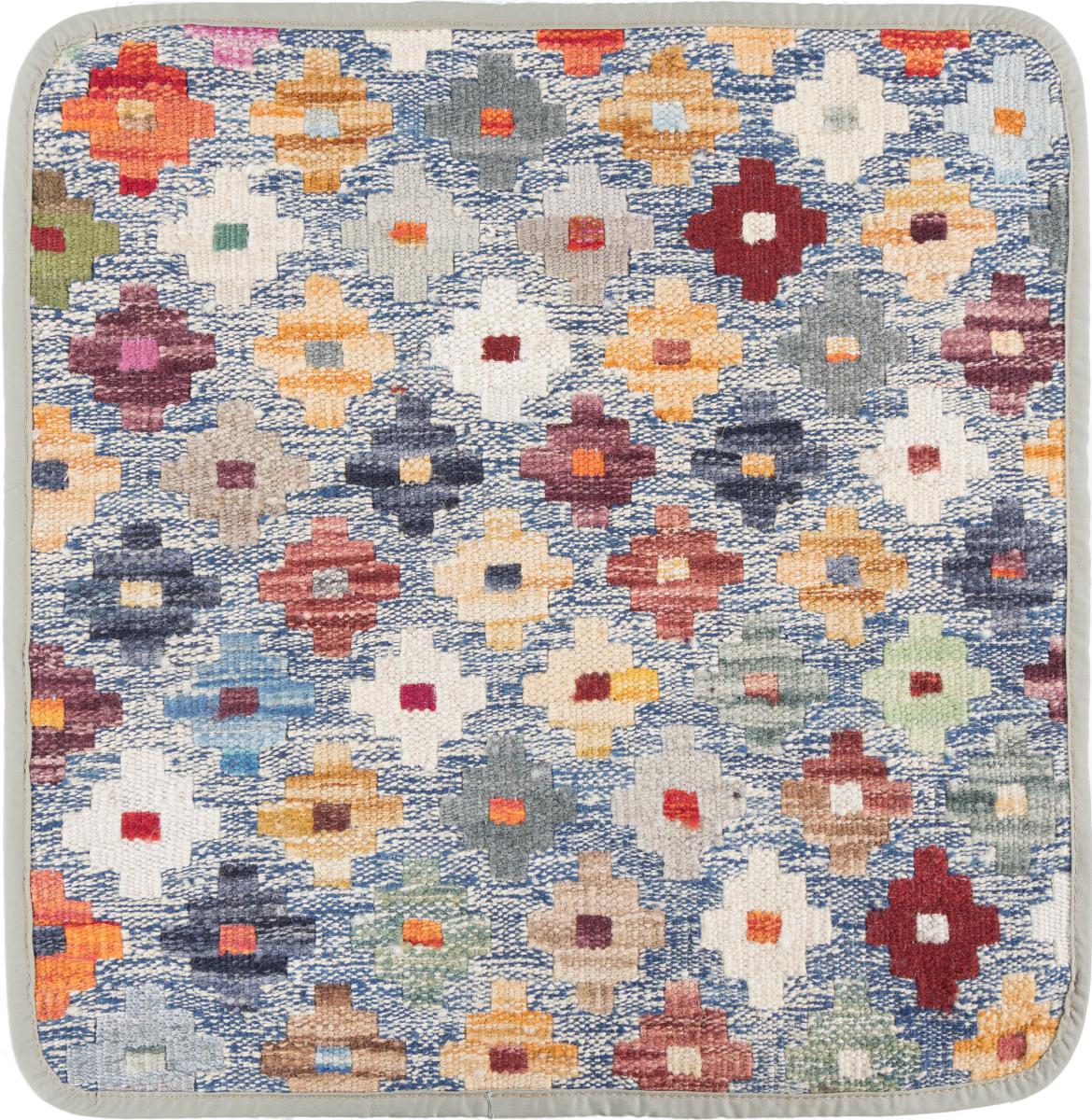 Afghan rug Kilim Afghan Cushion Cover 45x45 45x45, Persian Rug Knotted by hand
