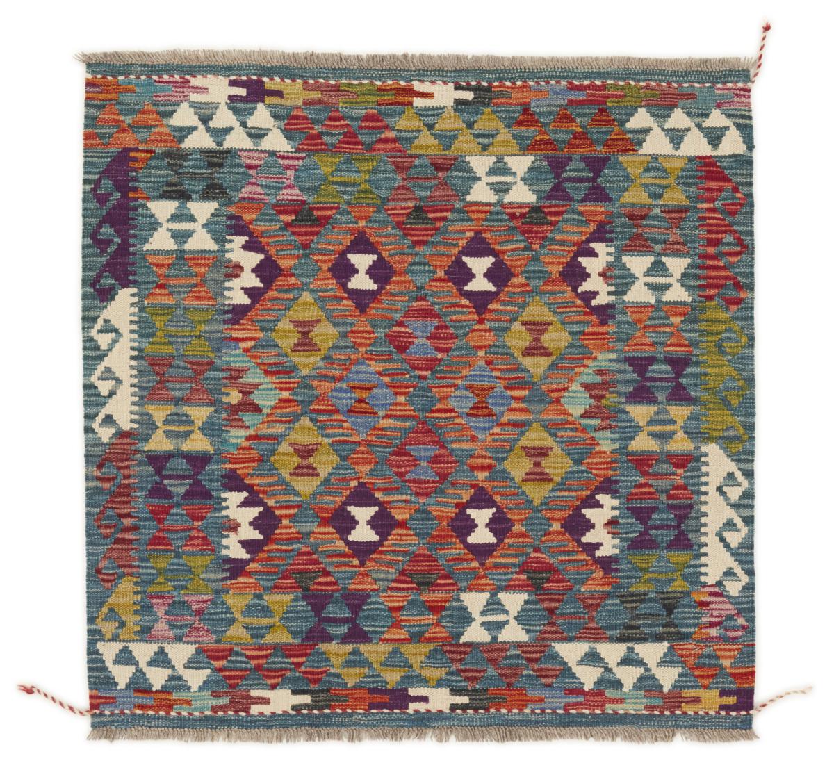 Pakistaans tapijt Kilim Afghan 100x101 100x101, Perzisch tapijt Handgeweven