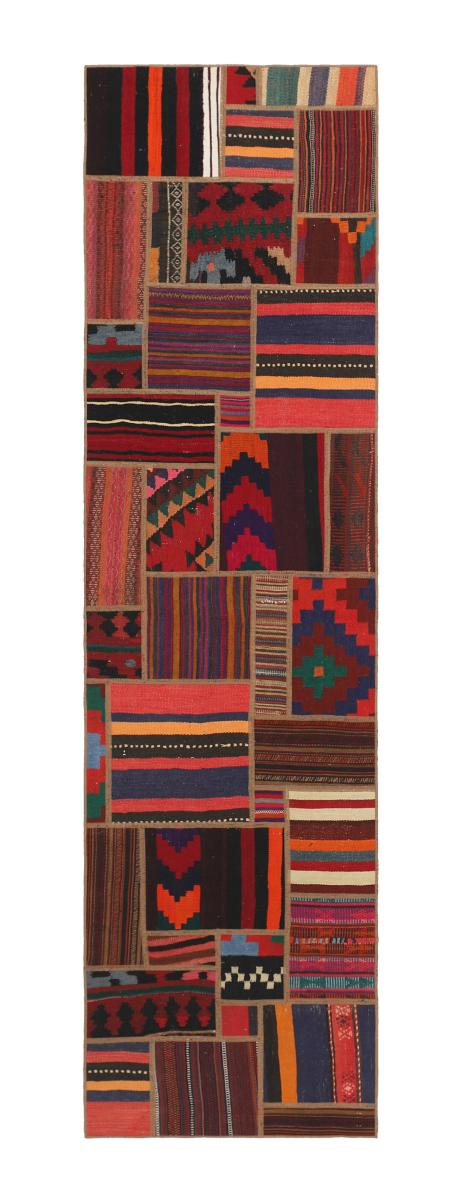 Tapis persan Kilim Patchwork 299x81 299x81, Tapis persan Tissé à la main