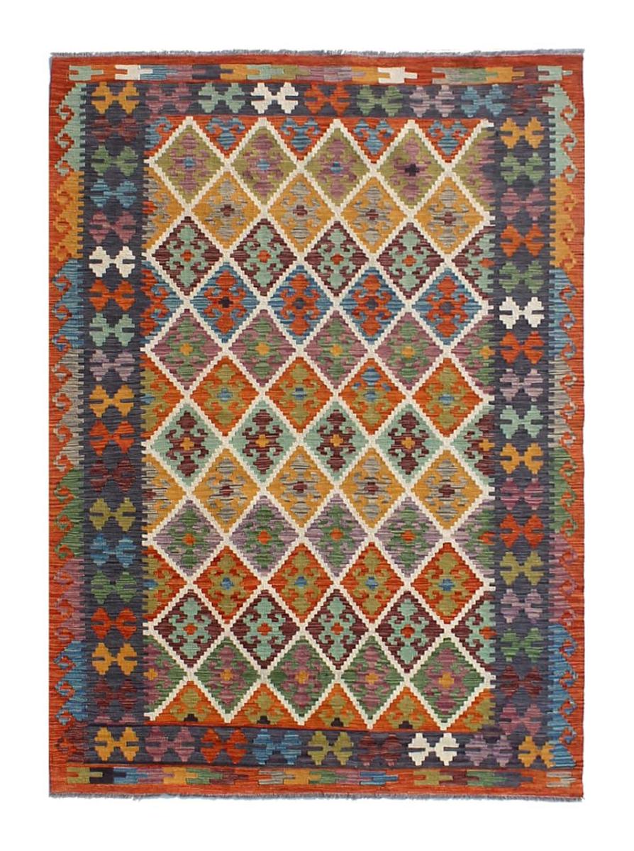 Afghan rug Kilim Afghan 8'0"x5'10" 8'0"x5'10", Persian Rug Woven by hand