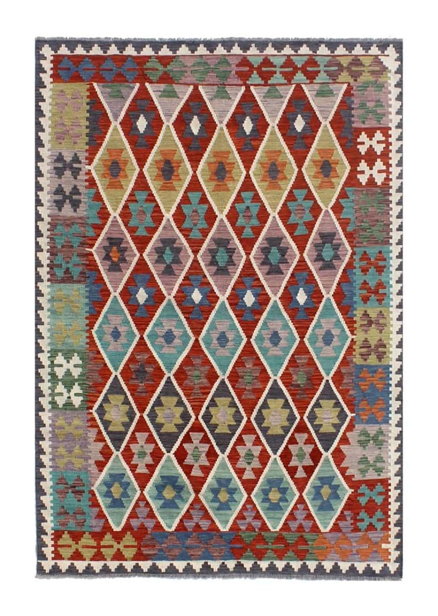 Afghan rug Kilim Afghan 8'0"x5'10" 8'0"x5'10", Persian Rug Woven by hand