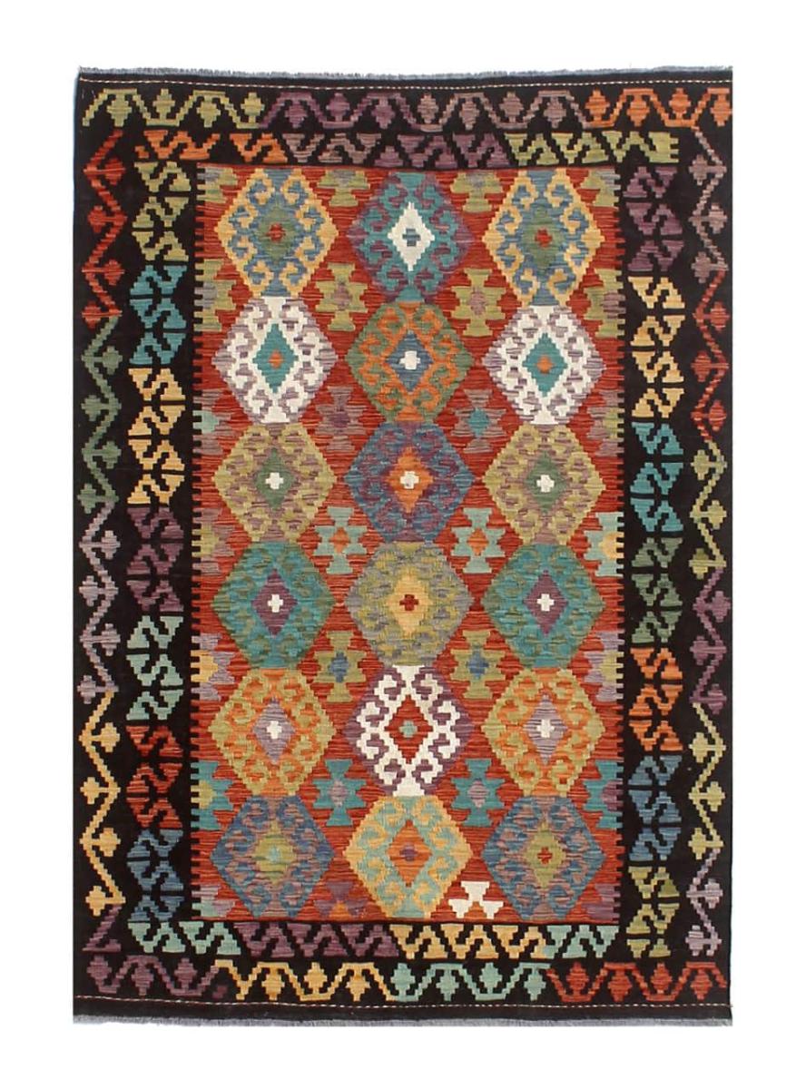 Afghan rug Kilim Afghan 8'0"x5'11" 8'0"x5'11", Persian Rug Woven by hand