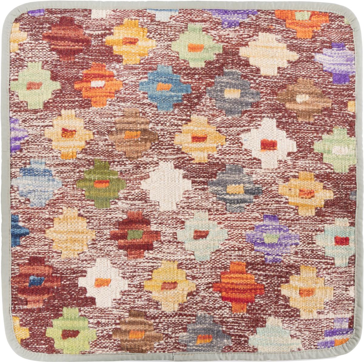 Afghan rug Kilim Afghan Cushion Cover 45x45 45x45, Persian Rug Knotted by hand