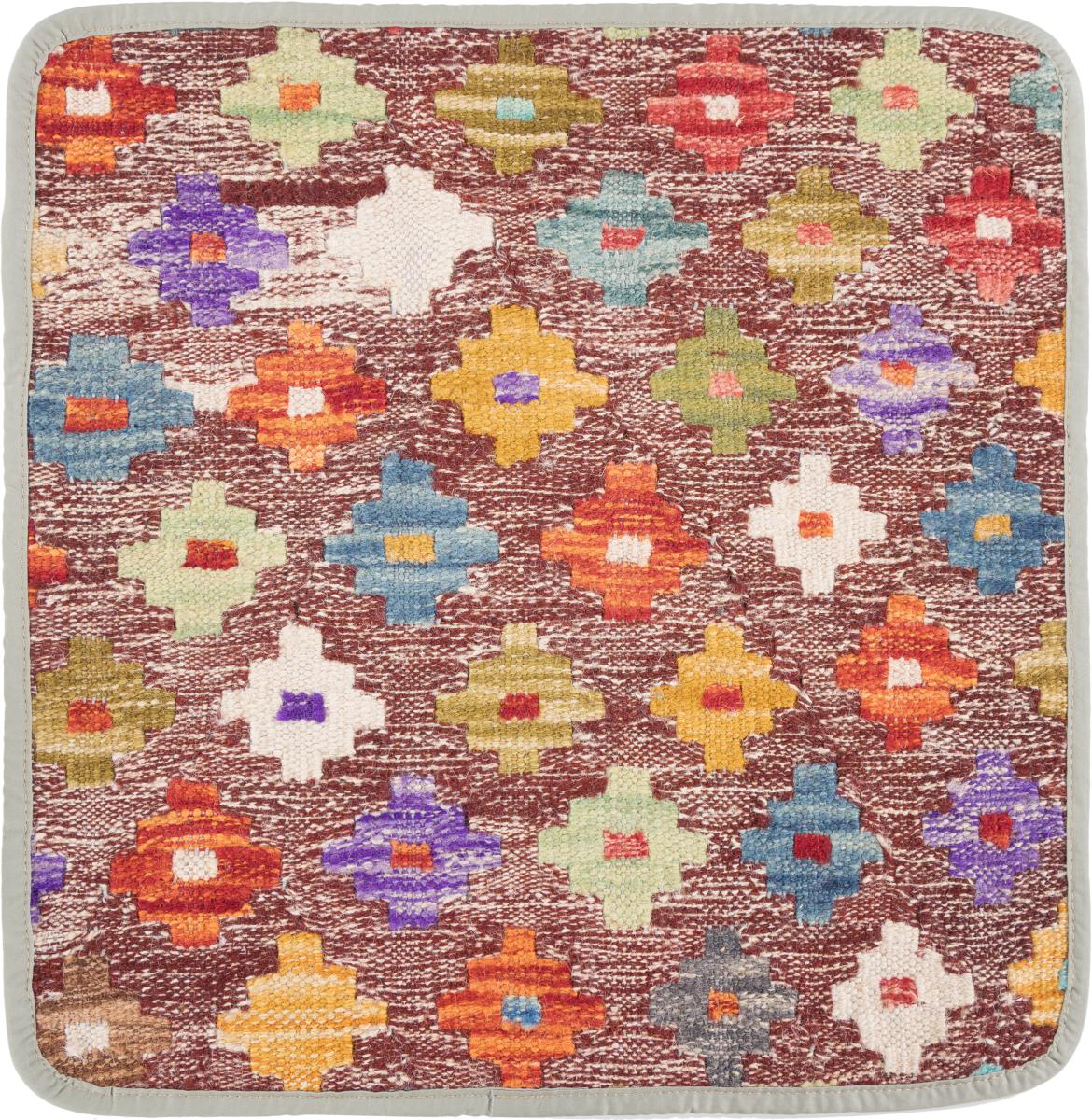 Afghan rug Kilim Afghan Cushion Cover 45x45 45x45, Persian Rug Knotted by hand