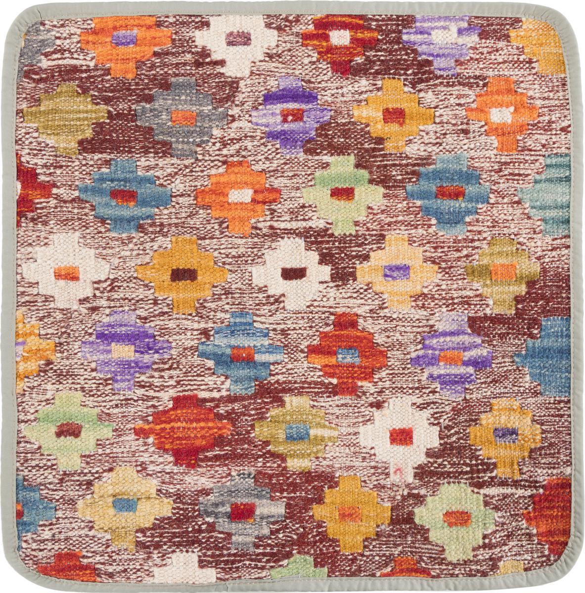 Afghan rug Kilim Afghan Cushion Cover 45x45 45x45, Persian Rug Knotted by hand
