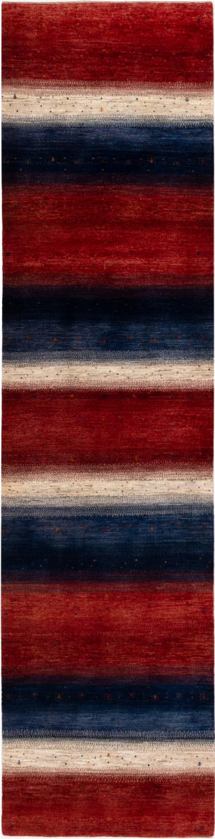 Persian Rug Persian Gabbeh Loribaft Atash 12'4"x3'1" 12'4"x3'1", Persian Rug Knotted by hand