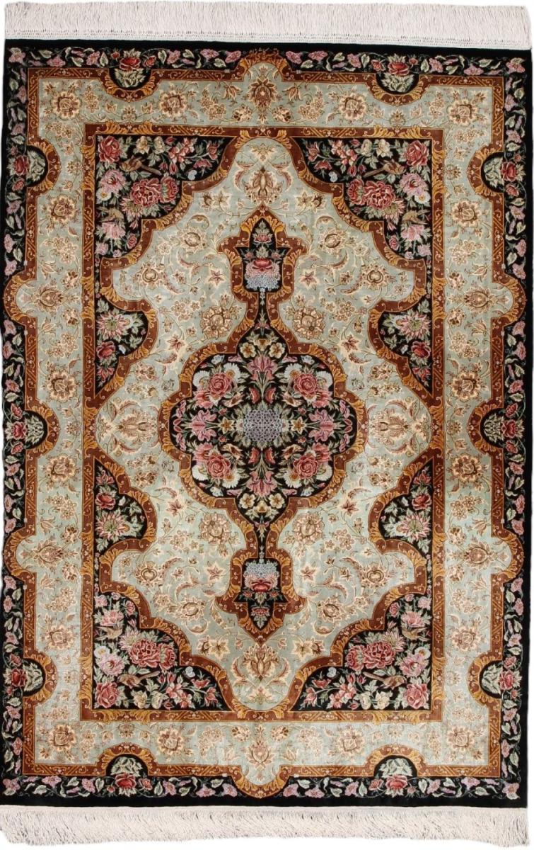 Covor persan Qom Mătase 148x105 148x105, Covor persan Lucrate de mână