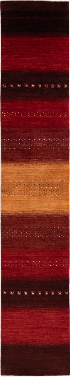 Persian Rug Persian Gabbeh Loribaft Atash 14'3"x2'6" 14'3"x2'6", Persian Rug Knotted by hand