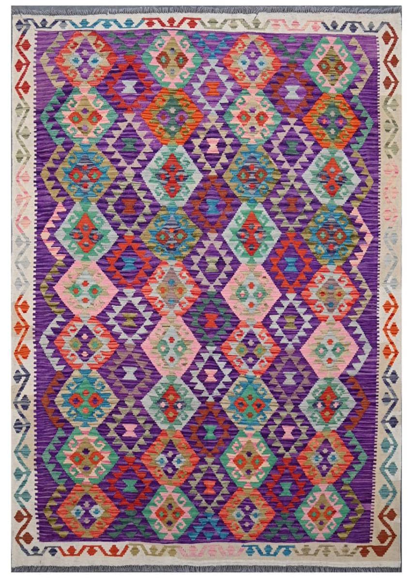Afghan rug Kilim Afghan 8'1"x5'11" 8'1"x5'11", Persian Rug Woven by hand
