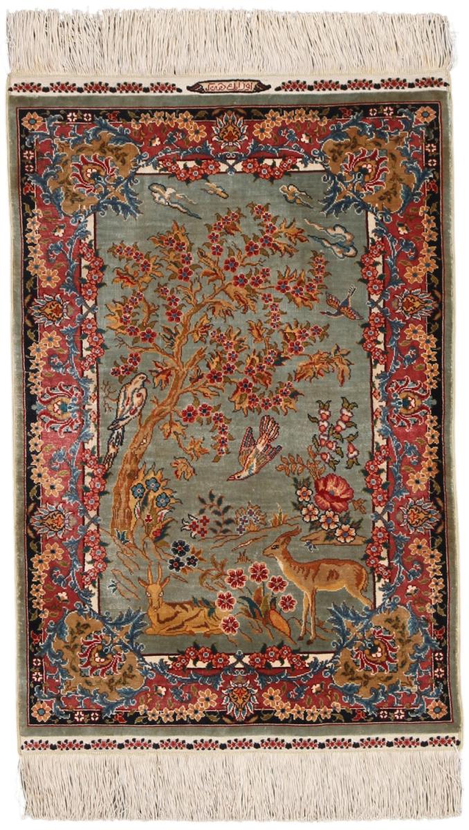  Hereke Silke 62x41 62x41, Persisk tæppe Håndknyttet