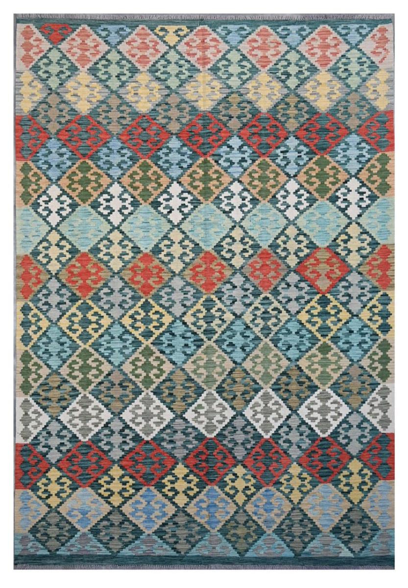 Afghan rug Kilim Afghan 9'7"x6'8" 9'7"x6'8", Persian Rug Woven by hand