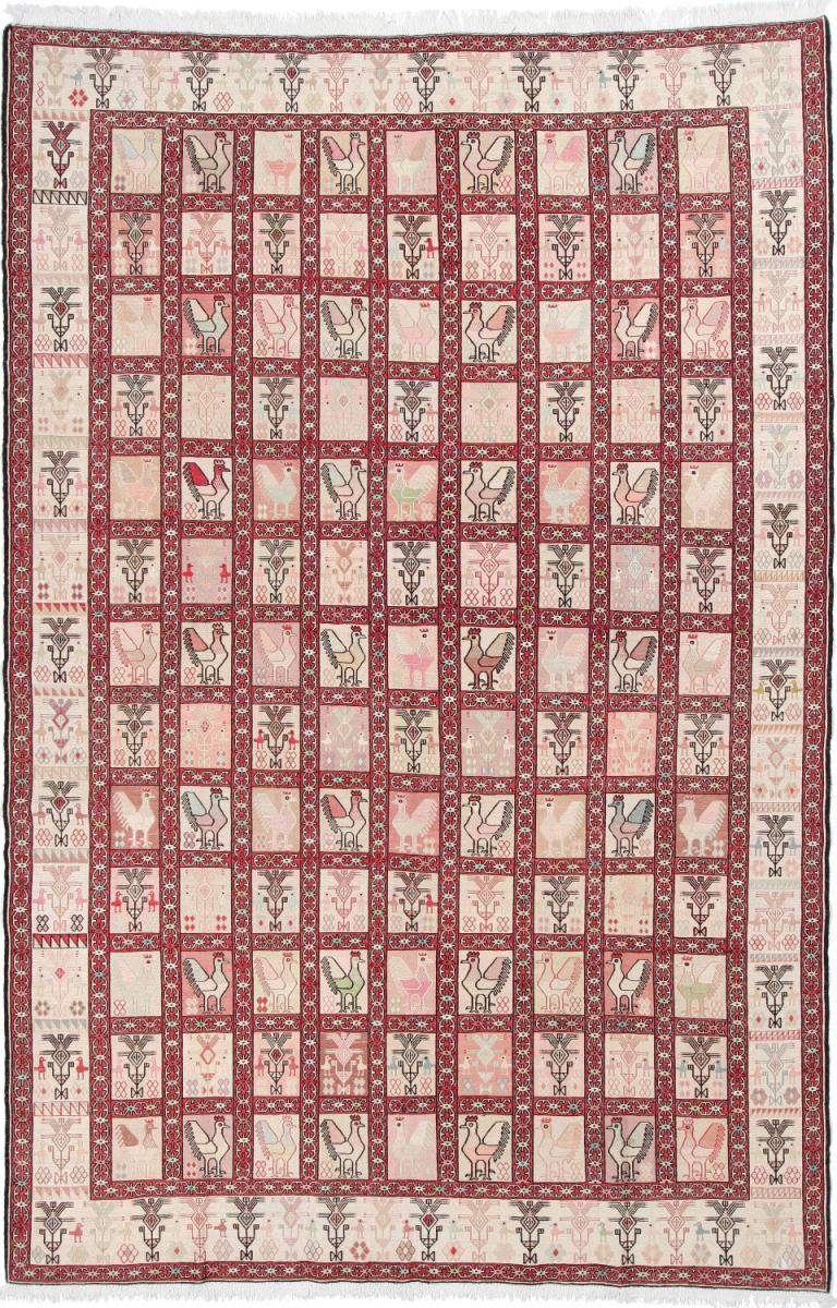 Persian Rug Kilim Ardebil Silk 10'0"x6'6" 10'0"x6'6", Persian Rug Knotted by hand