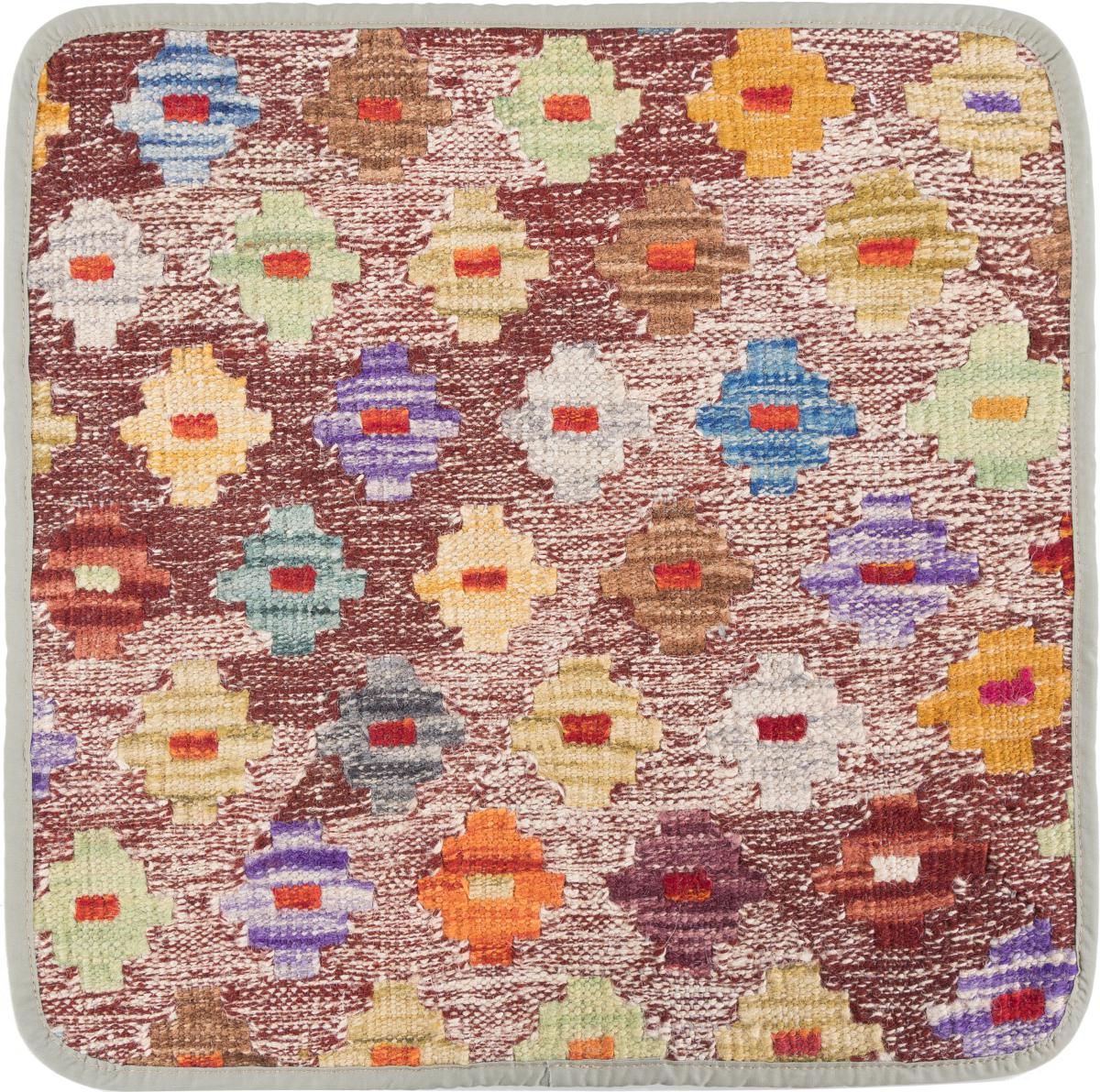 Afghan rug Kilim Afghan Cushion Cover 45x45 45x45, Persian Rug Knotted by hand