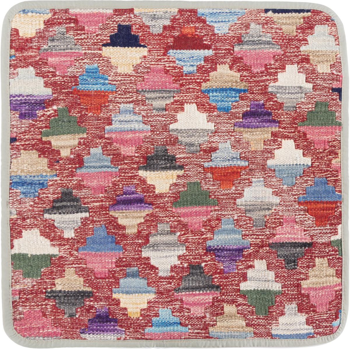 Afghan rug Kilim Afghan Cushion Cover 45x45 45x45, Persian Rug Knotted by hand
