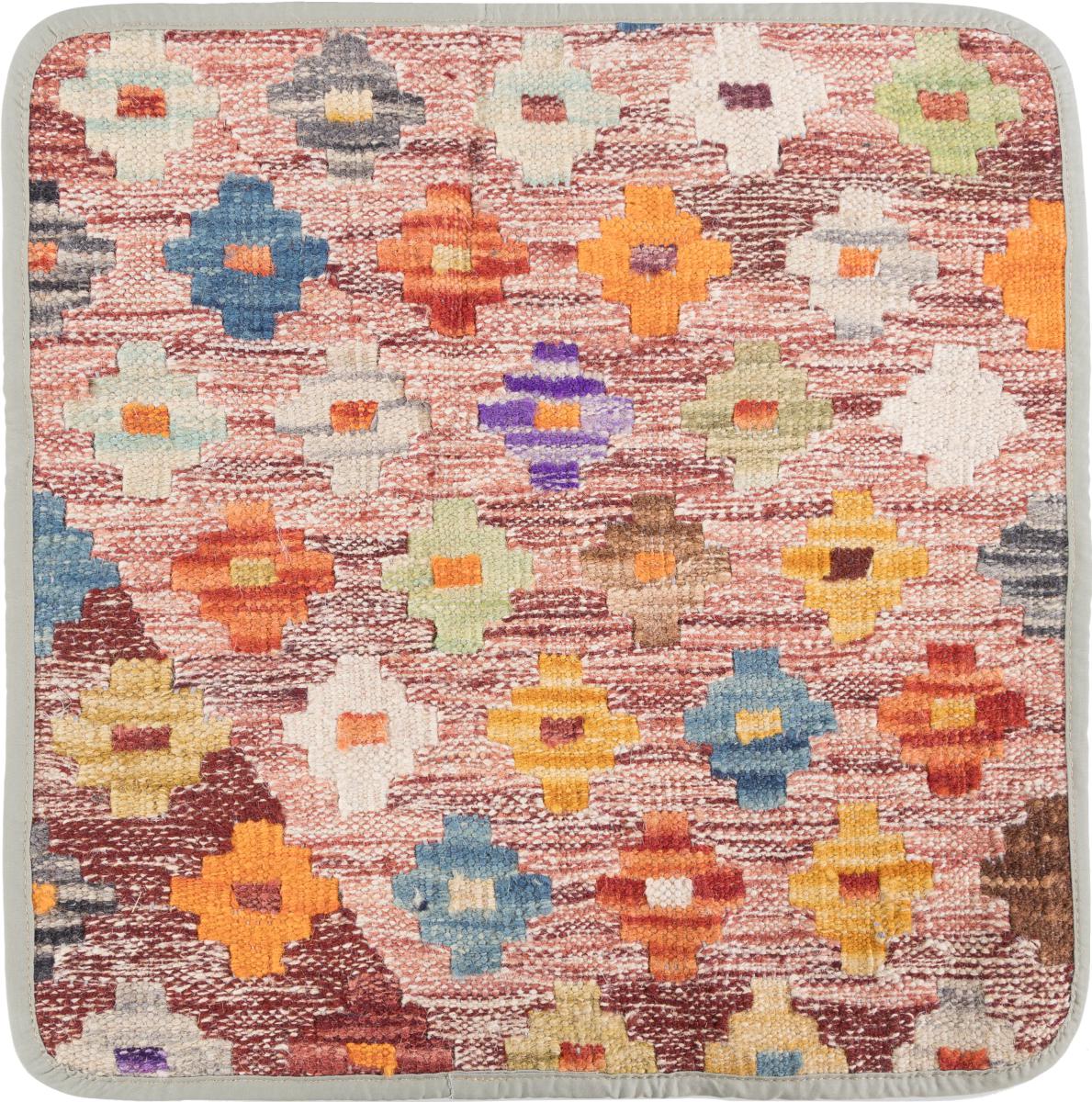 Afghan rug Kilim Afghan Cushion Cover 45x45 45x45, Persian Rug Knotted by hand