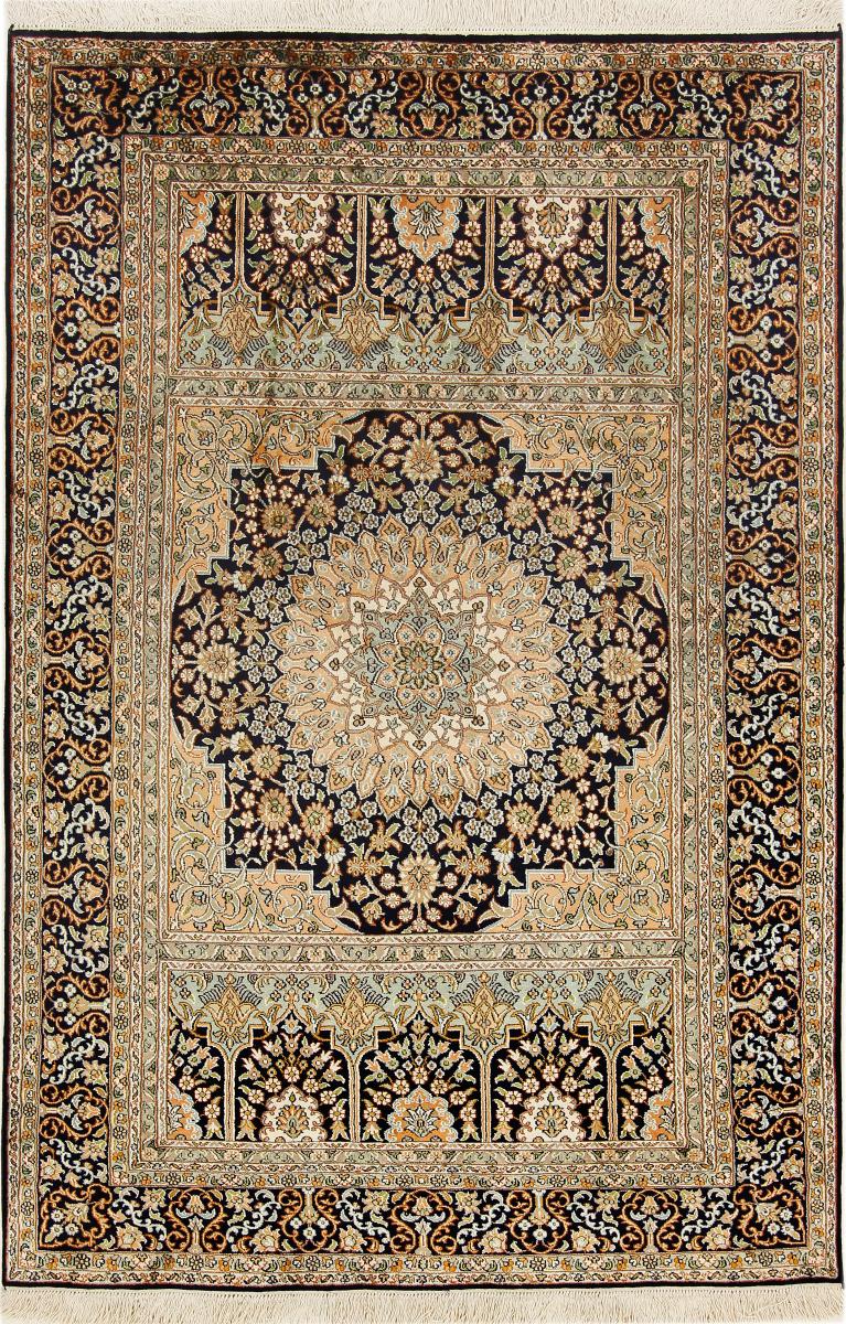 Tapete indiano Kashmir Seda 188x126 188x126, Tapete persa Atado à mão