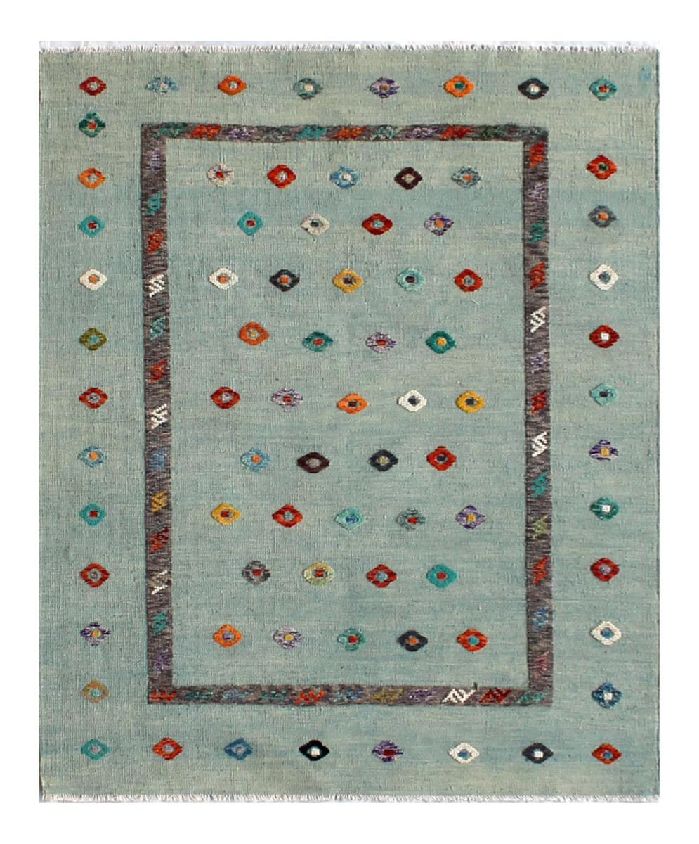 Alfombra afgana Kilim Afghan Nimbaft Edition 195x160 195x160, Alfombra persa Tejido a mano