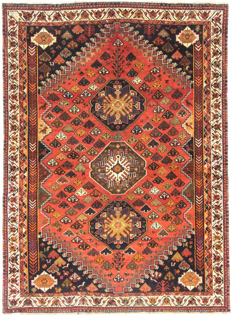 Tapete persa Ghashghai 247x181 247x181, Tapete persa Atado à mão