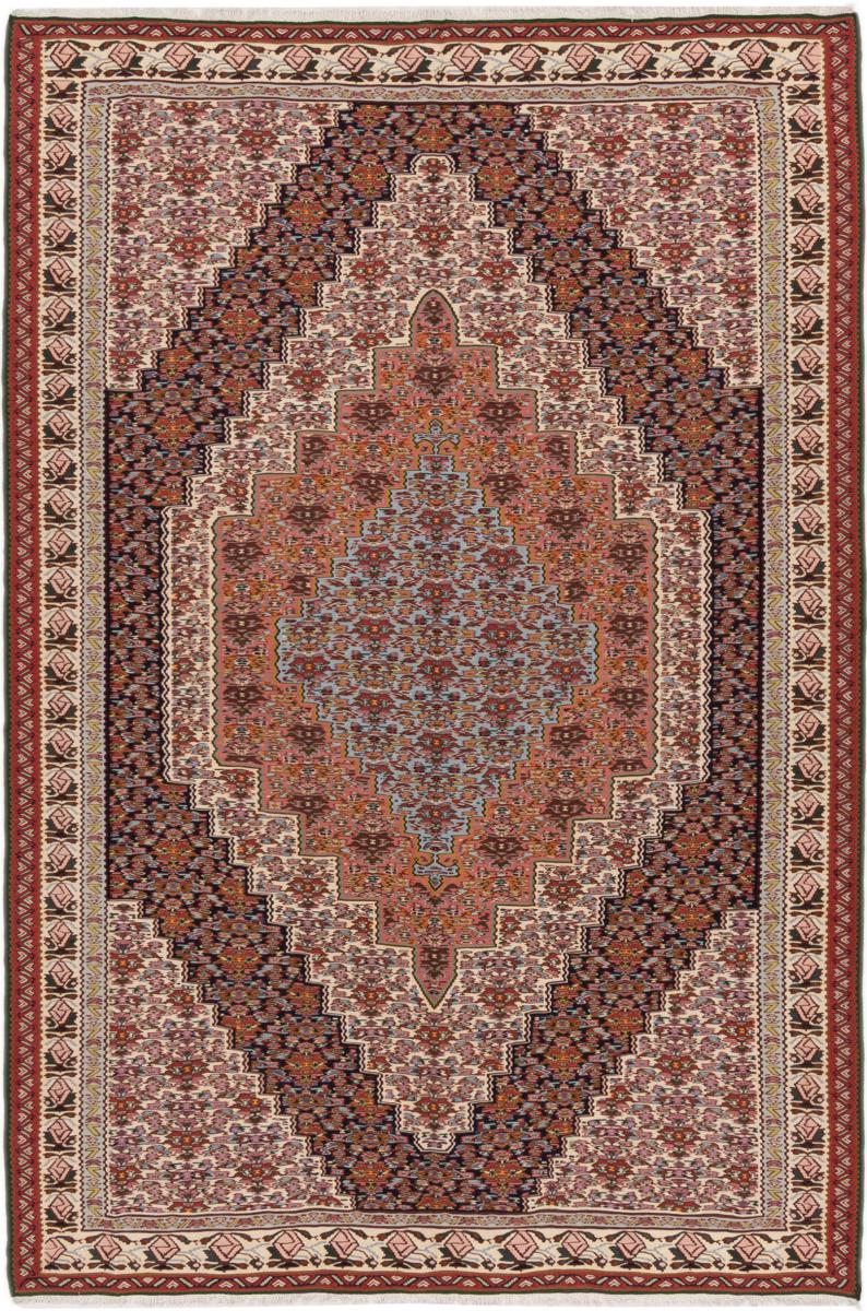Tapete persa Kilim Senneh 306x206 306x206, Tapete persa Atado à mão