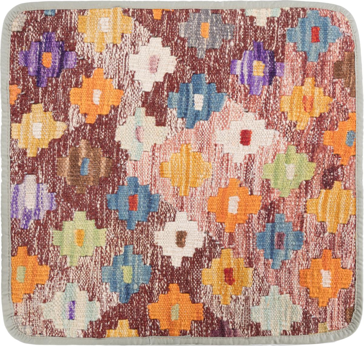 Afghan rug Kilim Afghan Cushion Cover 45x45 45x45, Persian Rug Knotted by hand
