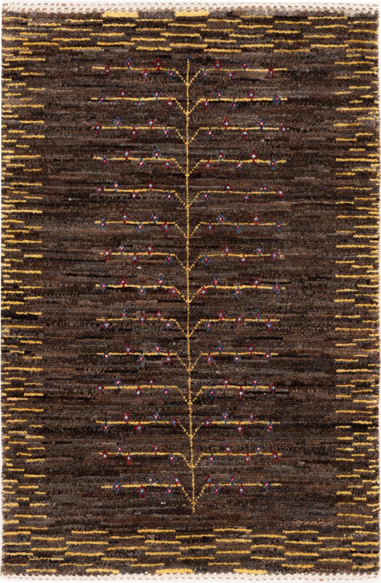 Tapete persa Persa Gabbeh Loribaft Tabiibaft 87x61 87x61, Tapete persa Atado à mão