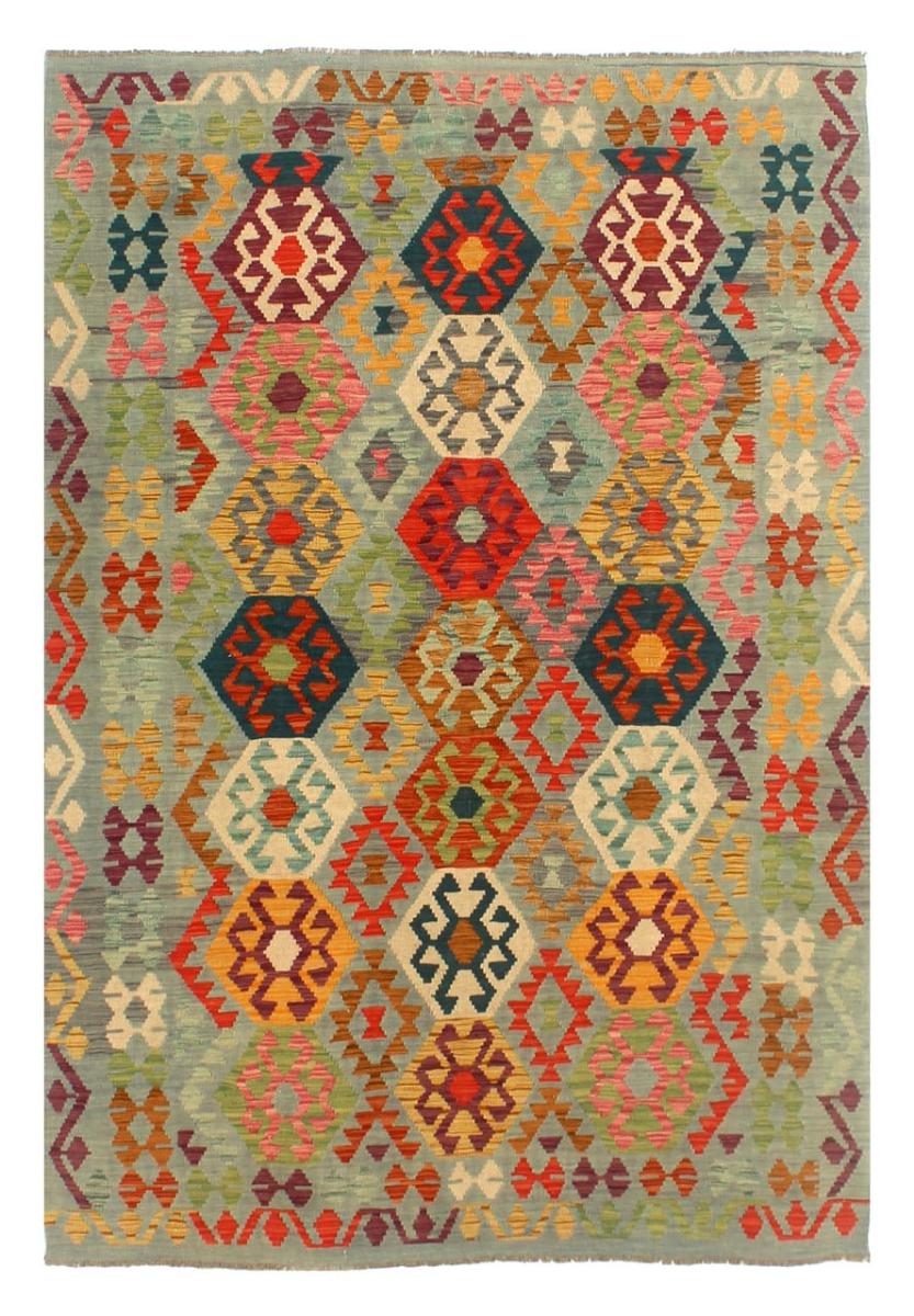 Afghan rug Kilim Afghan 8'0"x6'1" 8'0"x6'1", Persian Rug Woven by hand