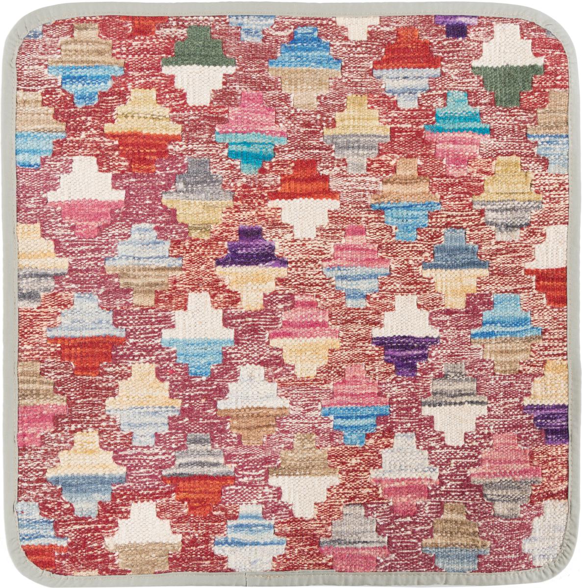 Afghan rug Kilim Afghan Cushion Cover 45x45 45x45, Persian Rug Knotted by hand