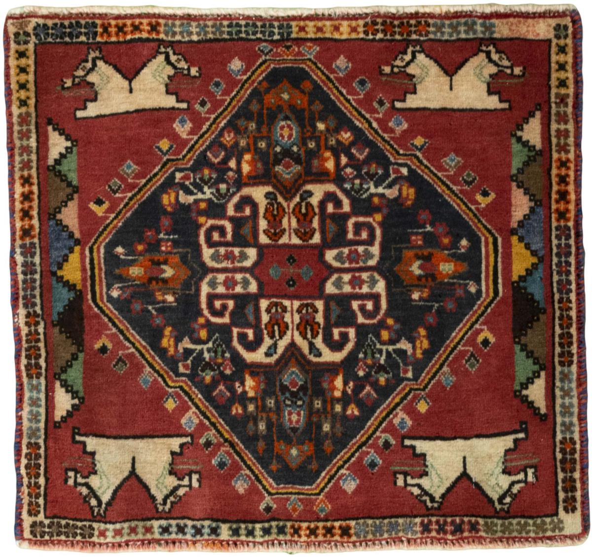 Tapis persan Shiraz 59x64 59x64, Tapis persan Noué à la main